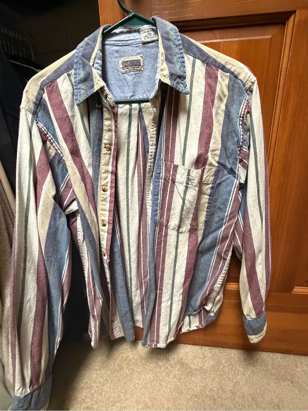 Rails Striped Button-Up Shirt - Blue, Cream & Brown